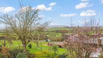 The view out over the rolling countryside from the first floor bedrooms.