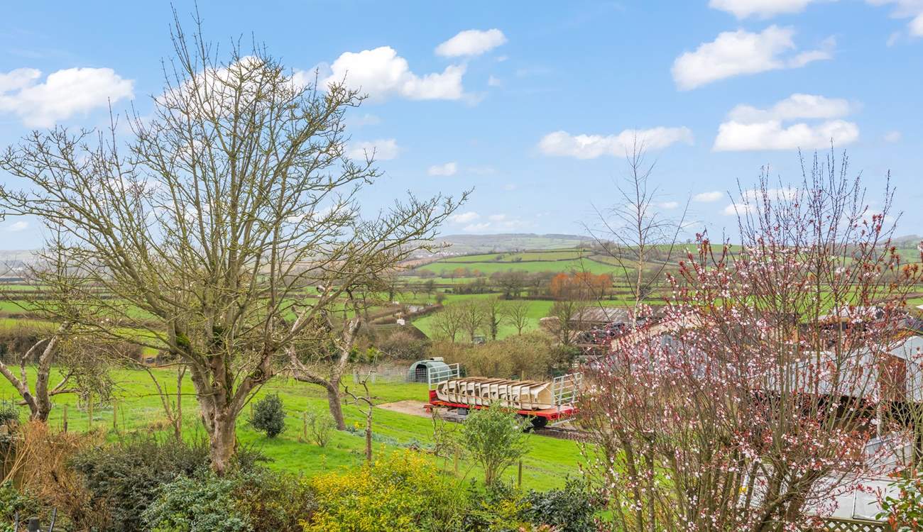 The view out over the rolling countryside from the first floor bedrooms.