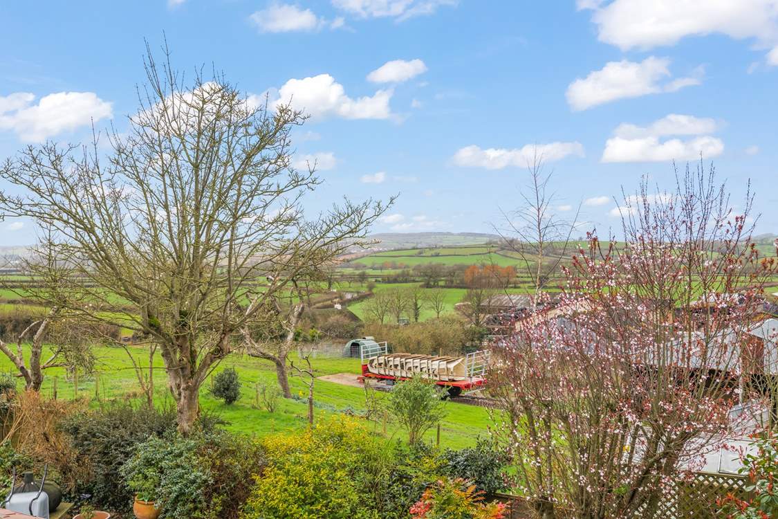 The view out over the rolling countryside from the first floor bedrooms.