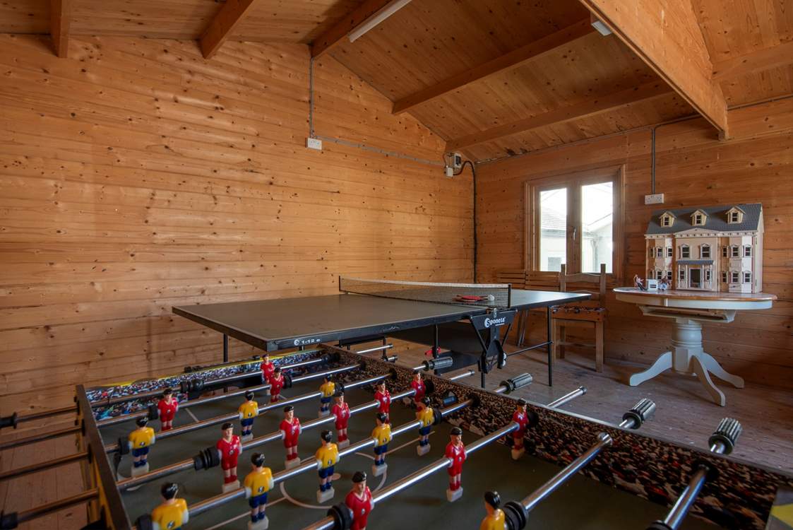 A fabulous games-barn is available opposite the cottage, complete with table-tennis, table football and a gorgeous traditional dolls house.