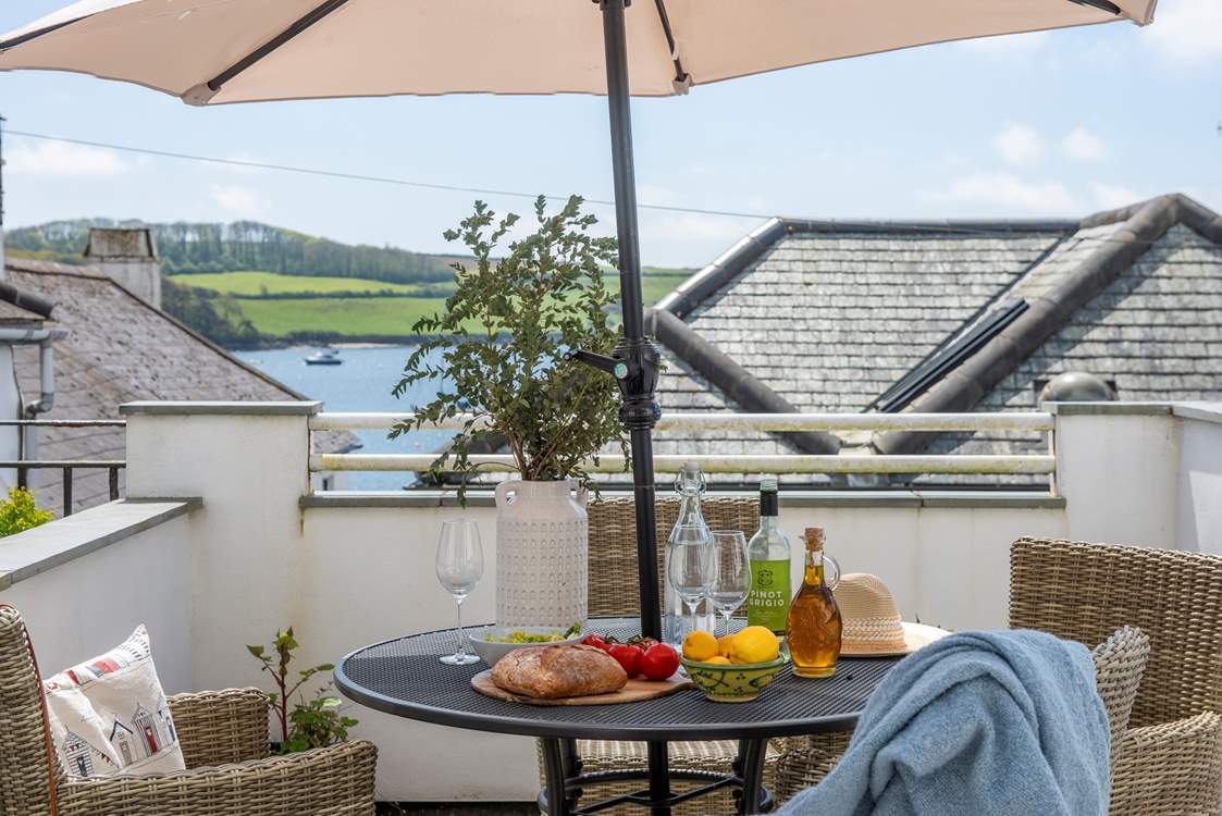 Enjoy the sea views from the patio area.