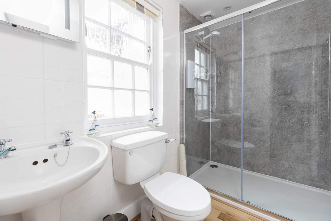 The modern shower-room is fit for everyone to use.