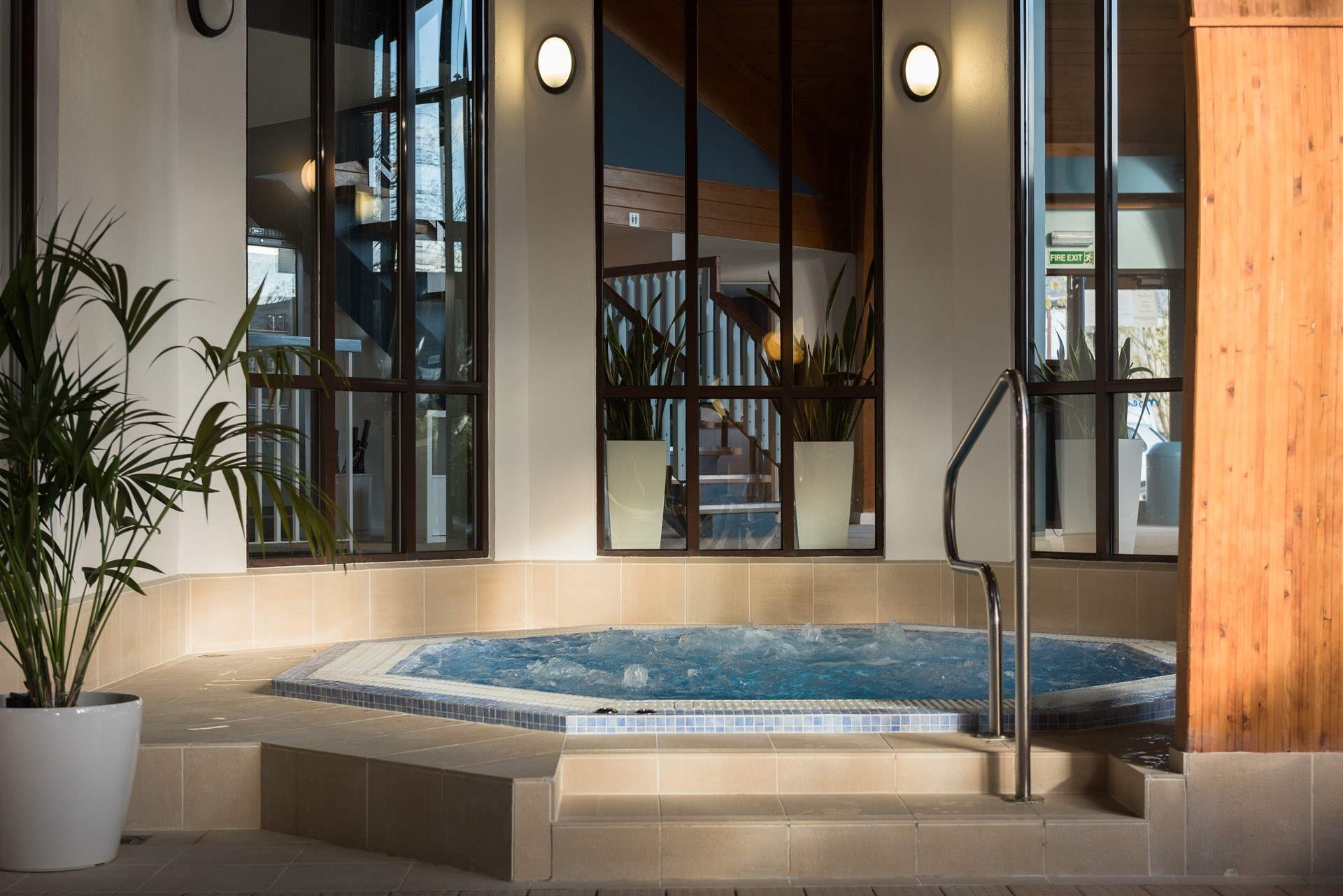 Enjoy a soak in the jacuzzi.