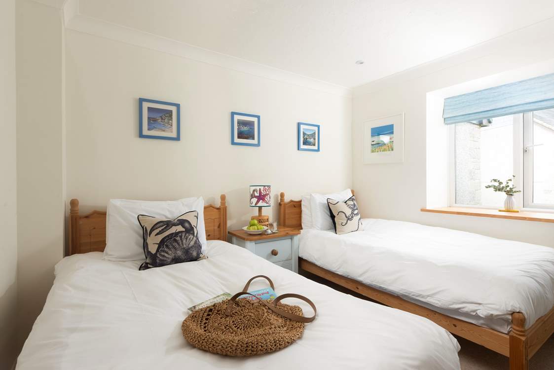 The lovely twin bedroom has large 3'6 beds - a little extra room to stretch out.