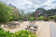 There is a dedicated barbecue area on the estate surrounded by beautiful planting.