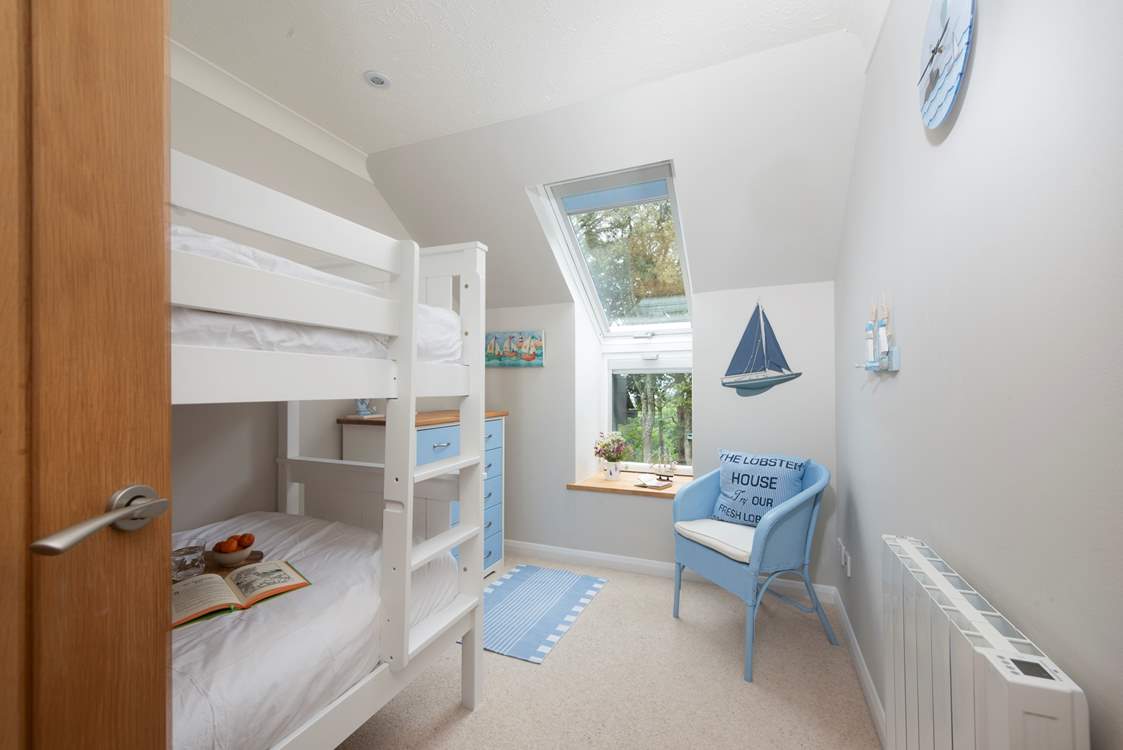 The bunk room is just right for children.