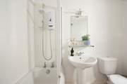 The spacious bathroom.