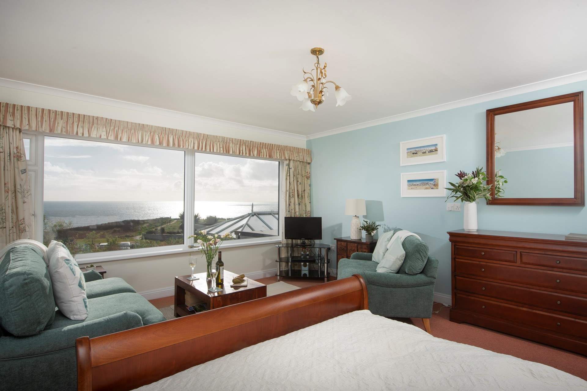 The sitting area is very comfortable and is positioned to take in that view! 