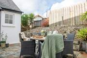 Trebah has access to an enclosed courtyard, this sweet bistro table and chairs is perfect for relaxing at the start and end of the day.