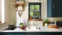 The fully equipped kitchen, ready for you to show off your culinary delights. 