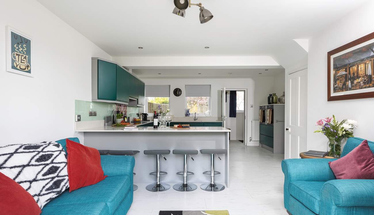 There's lots of space in the kitchen to relax and chat to the chef.