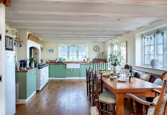 The large kitchen/dining-room will be the place for all to gather.