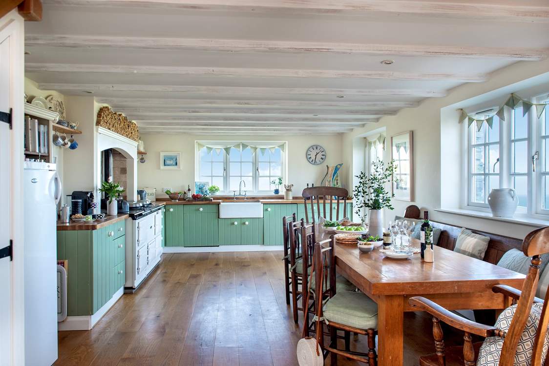 The large kitchen/dining-room will be the place for all to gather.