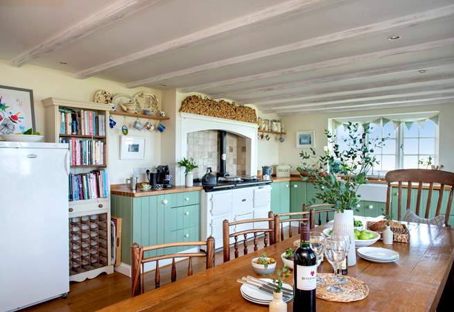 Find your inner Mary Berry as you prepare meals on the Aga. There is also an electric oven in the utility-room if you are a little nervous about the Aga.