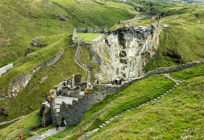 The ruins of Tintagel castle, said to be the birthplace of King Arthur.
