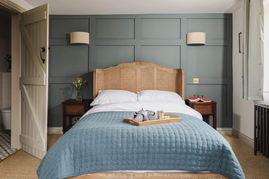 The main bedroom is so serene and calming.