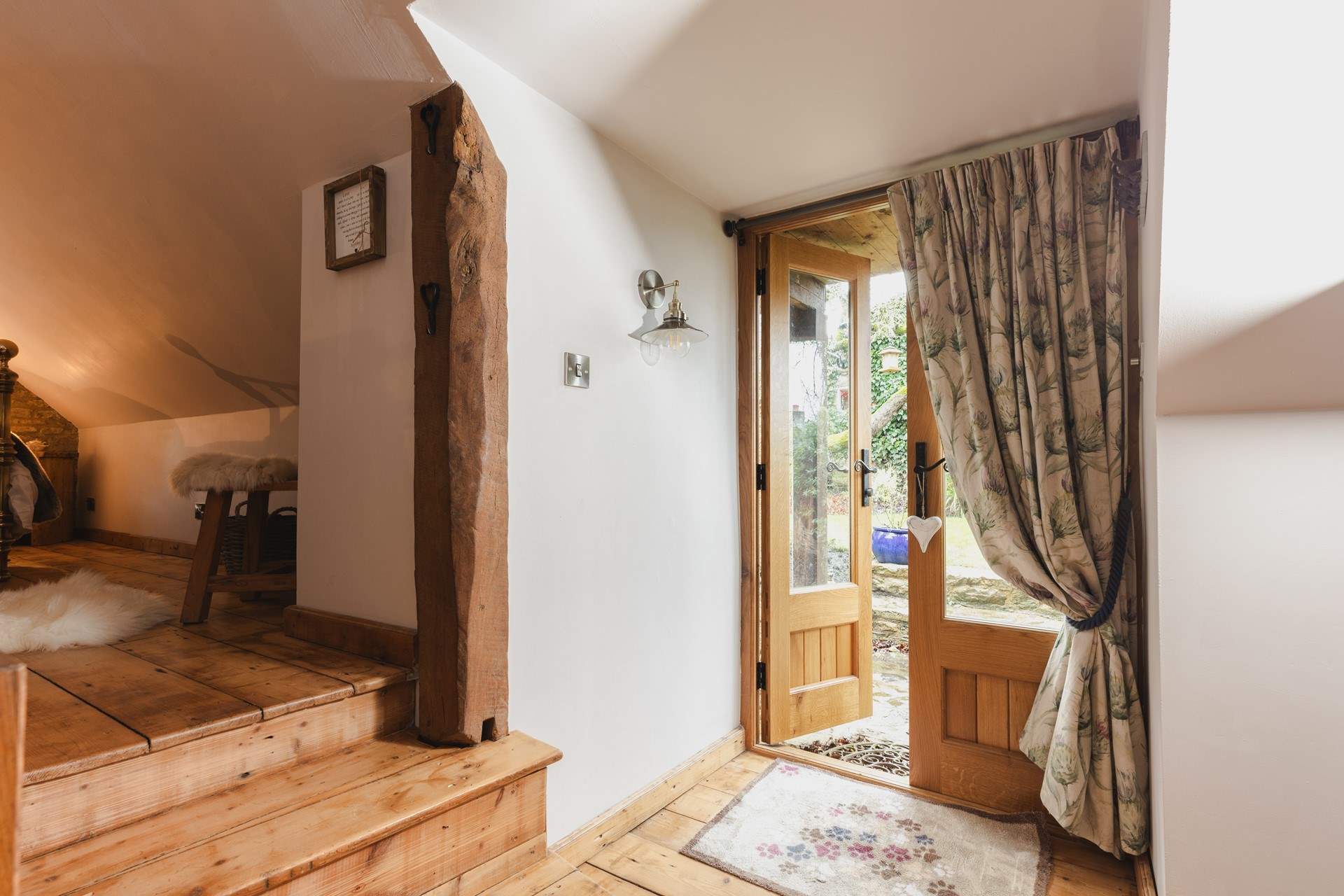 This quirky property is characterful and has steps throughout.