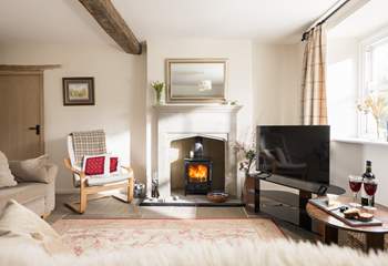 The wood-burner keeps you cosy whenever you visit.