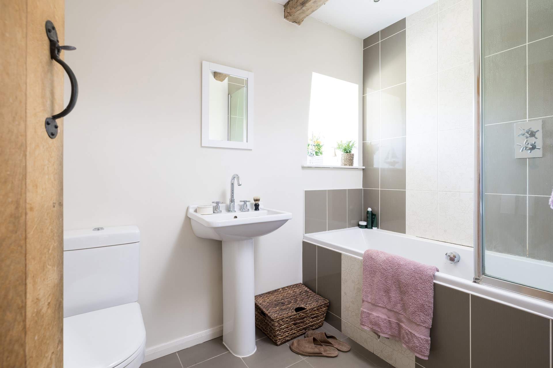 The family bathroom, perfect for a soak after a walk on the moors.