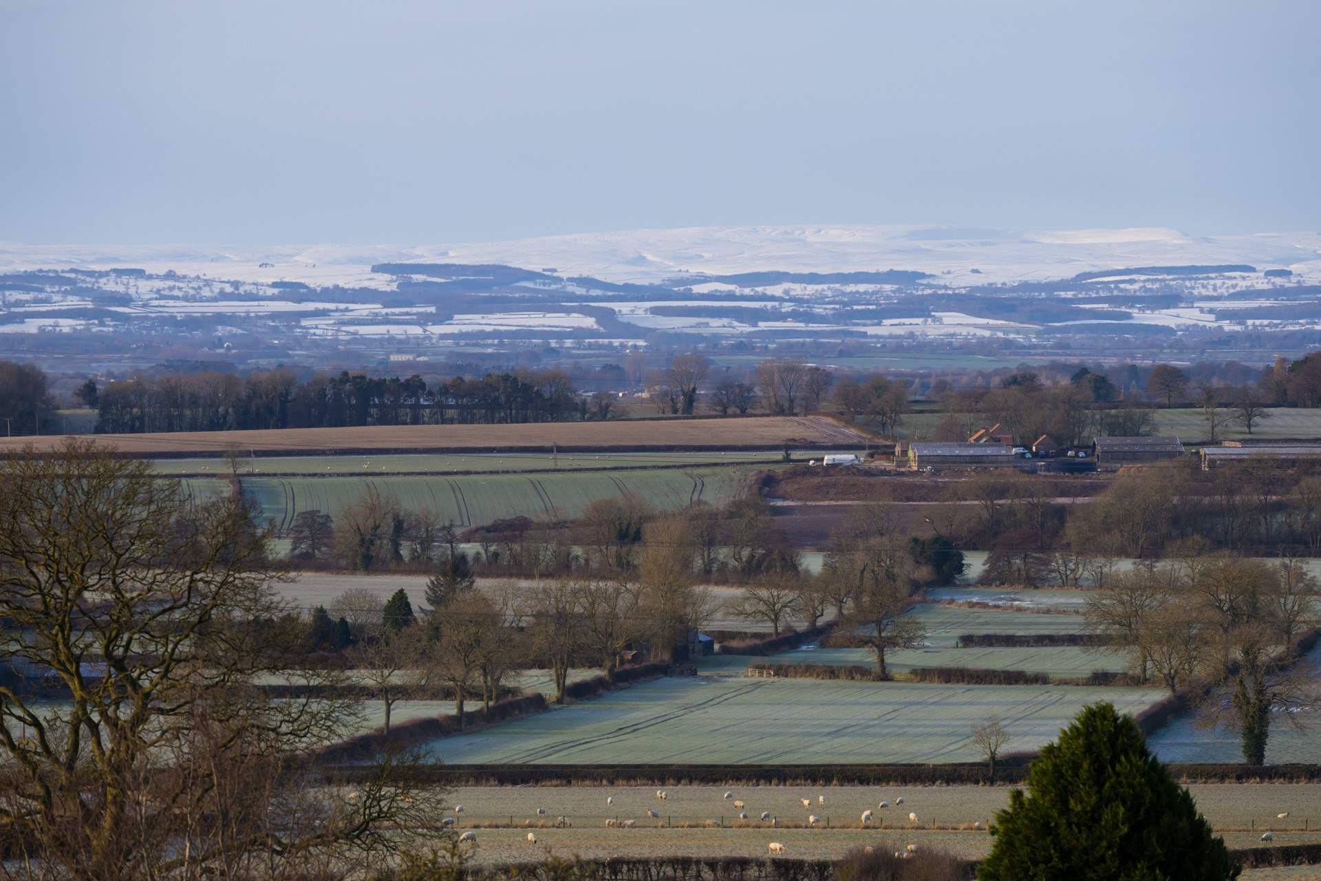 The snow capped hills of the Yorkshire Dales. 