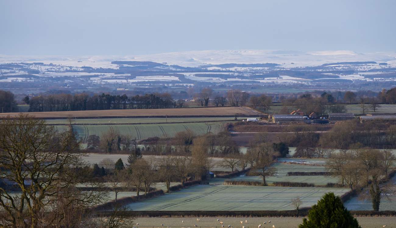 The snow capped hills of the Yorkshire Dales. 