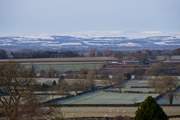 The snow capped hills of the Yorkshire Dales.
