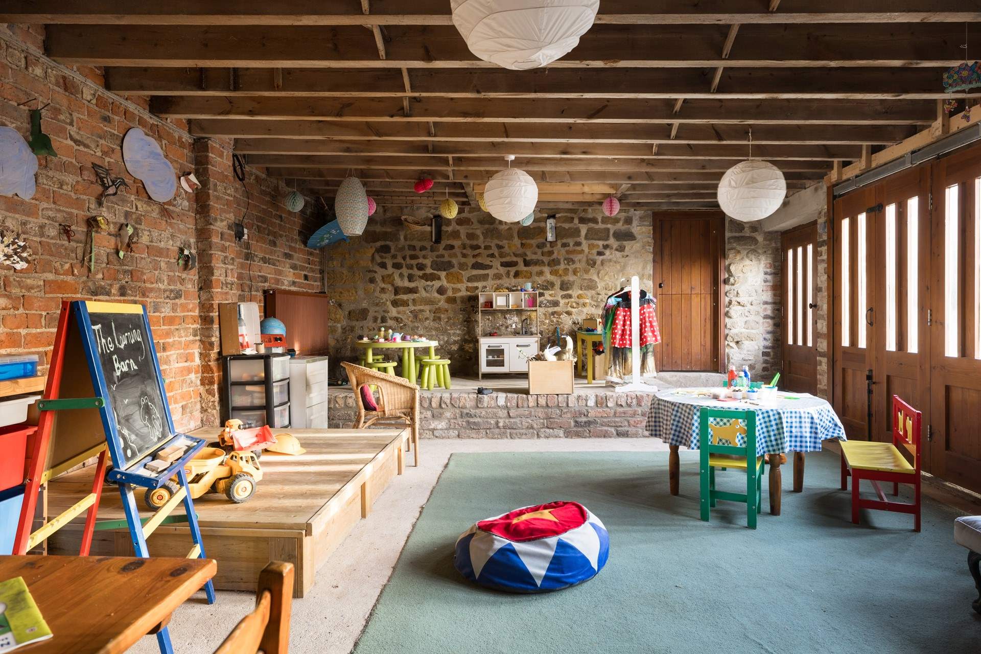 The play barn, hours of fun with activities, learning and just plain fun!