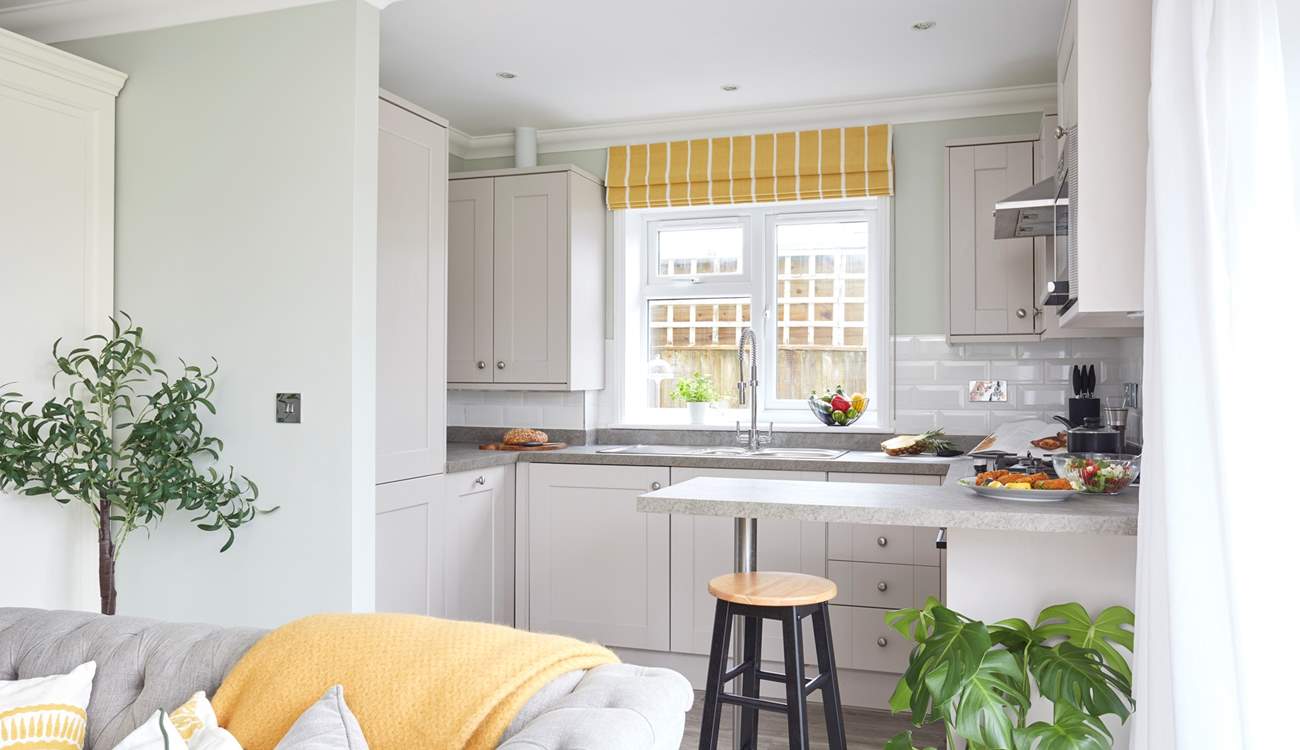 The well-equipped kitchen.