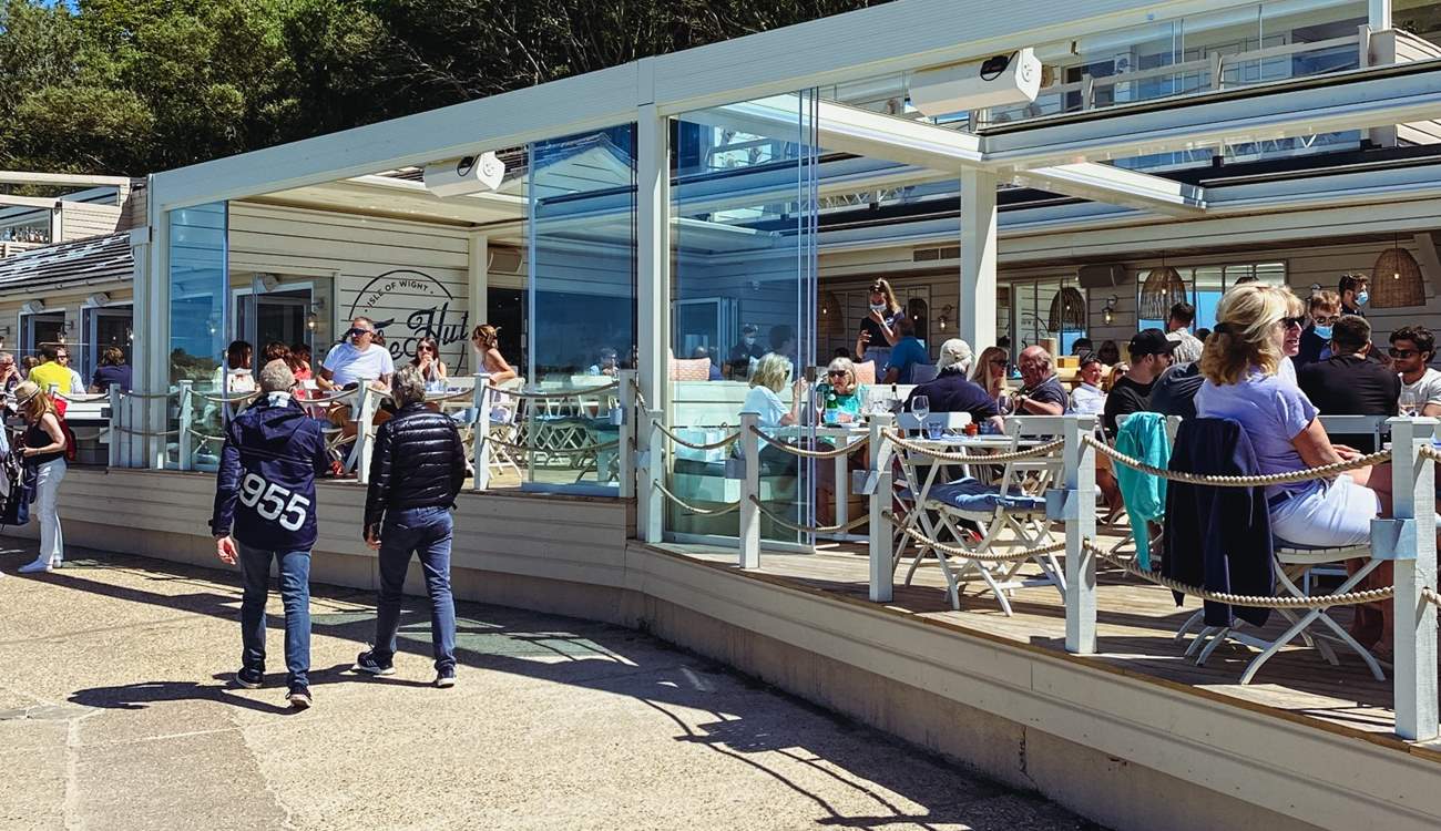 The Hut restaurant at Colwell Bay is a popular spot. 