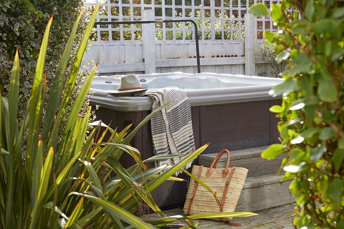 The bubbling hot tub is waiting for you at Escape Away.