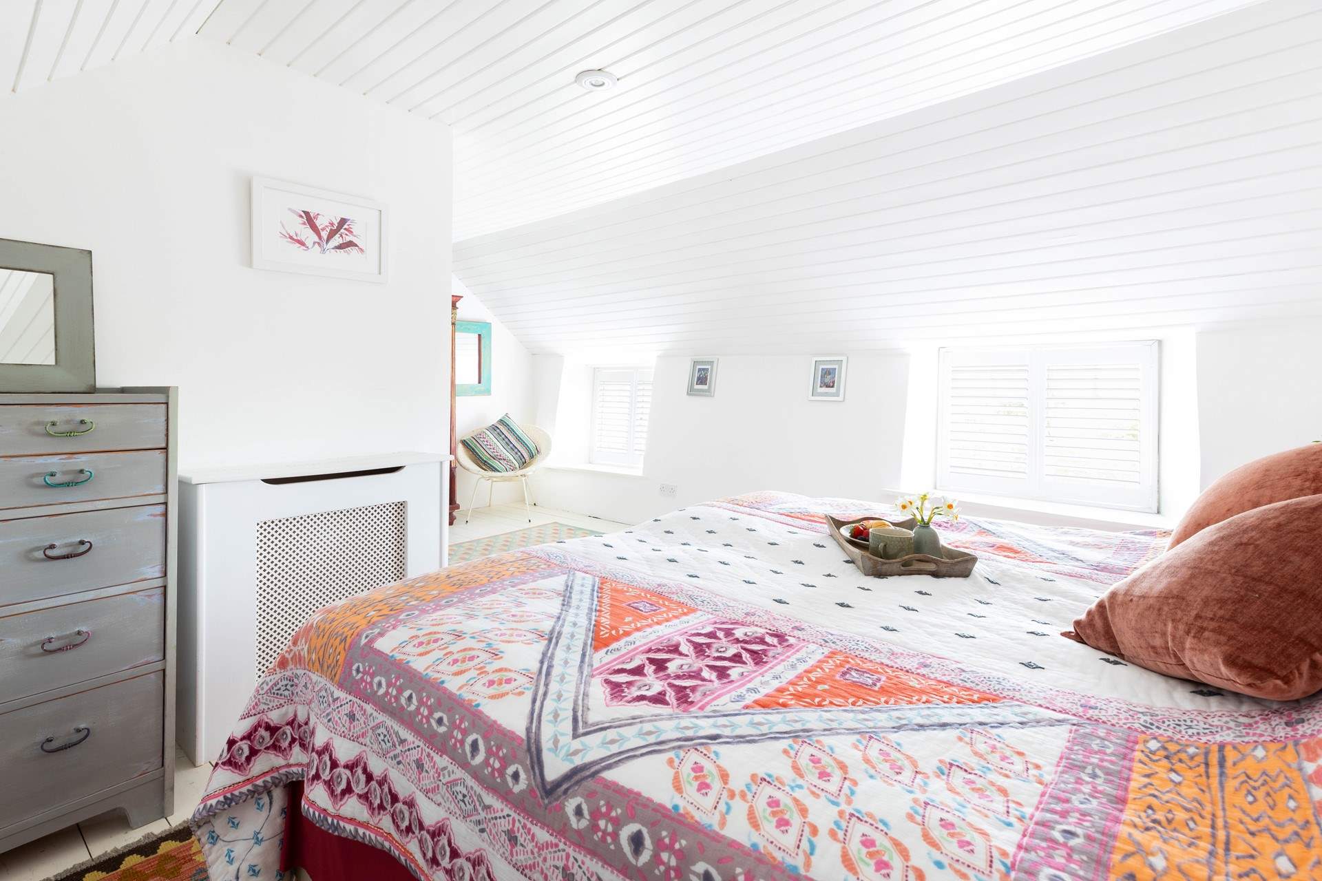 Low canopied ceilings add to the character.