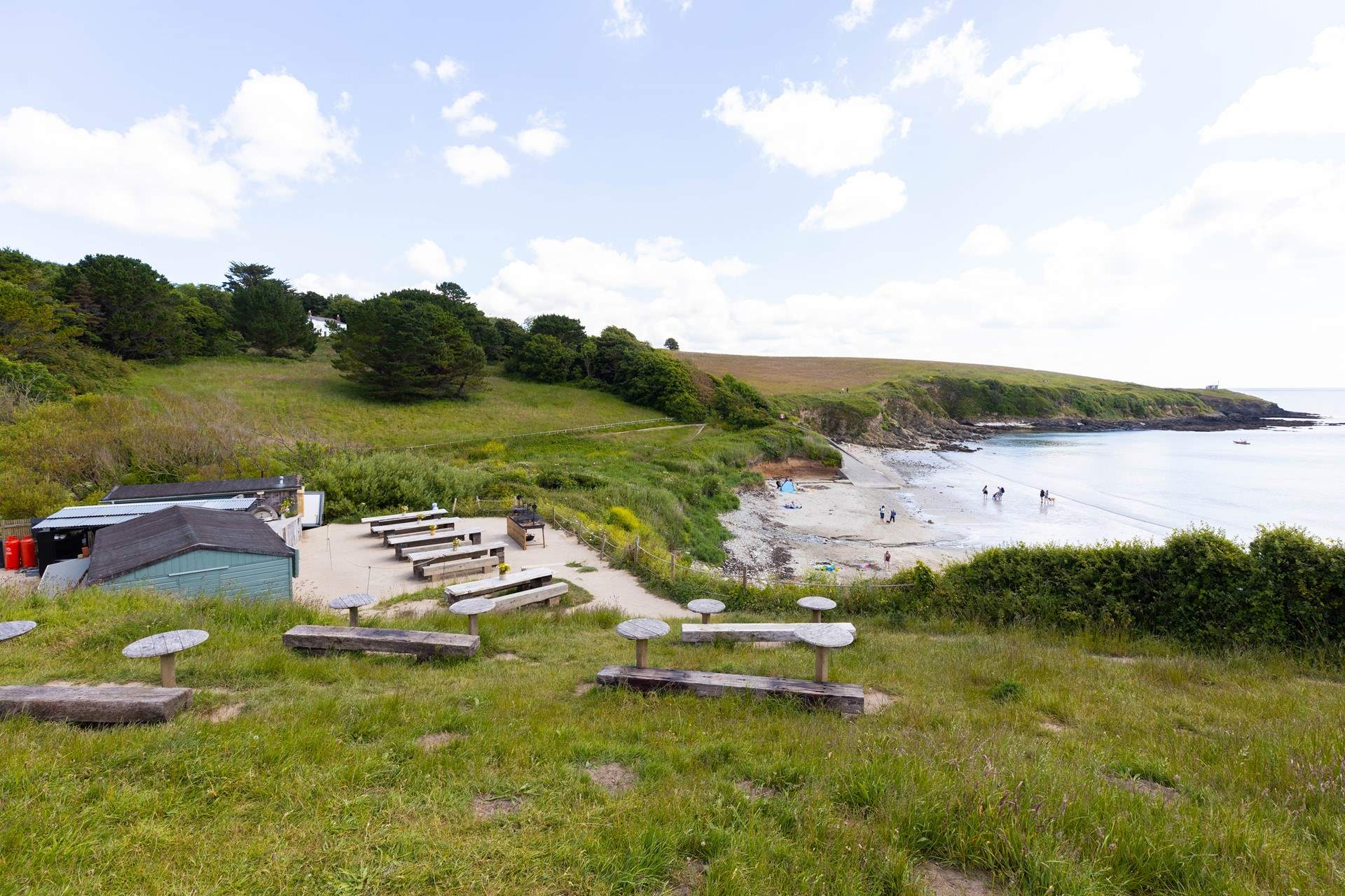 The Hidden Hut on Porthcurnick beach.