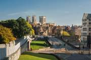 Walk atop the historic Roman Walls that surround the city of York.