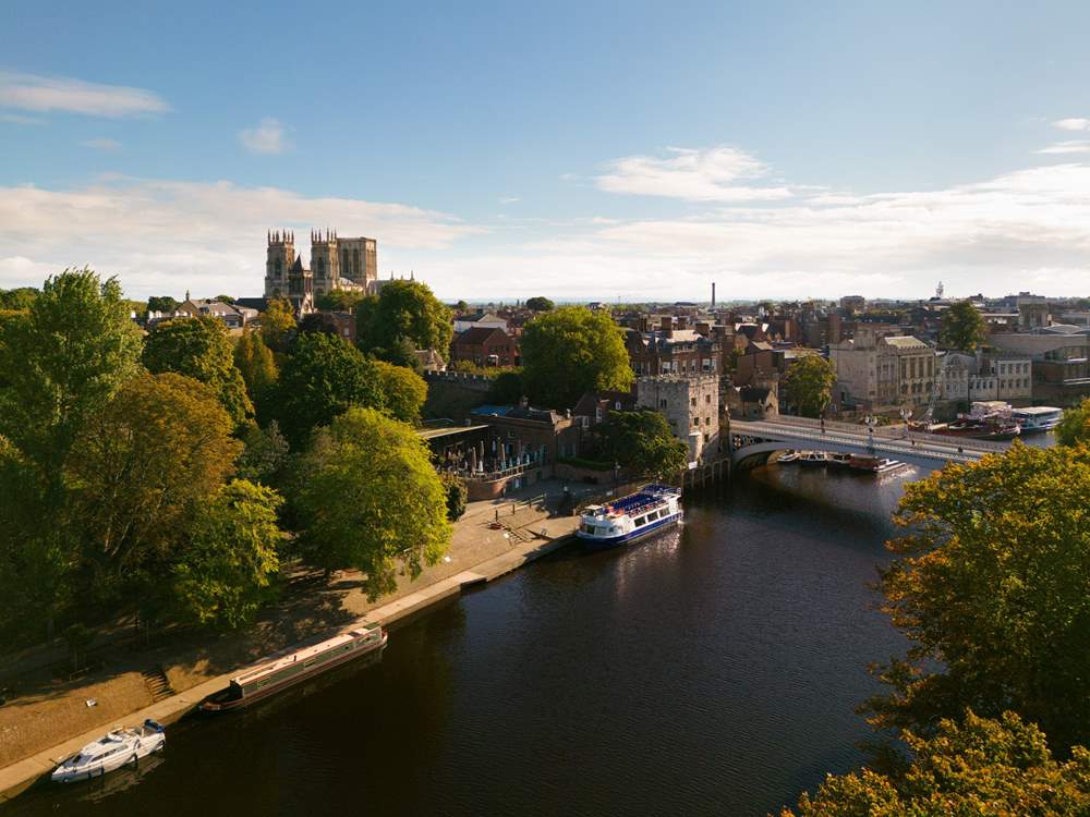 A treetop view of York Minster.