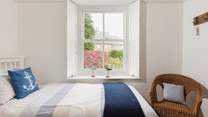 This room has a view of the garden.