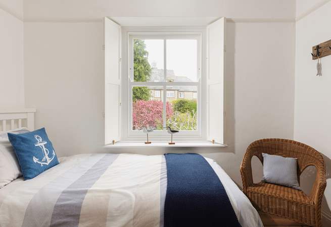 This room has a view of the garden.