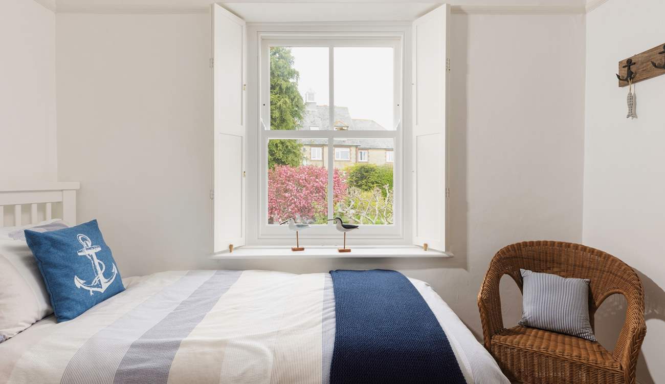 This room has a view of the garden.