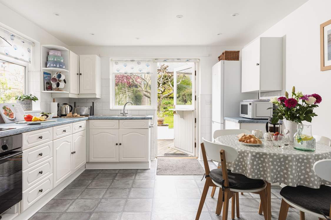 The kitchen is wonderfully light and spacious.