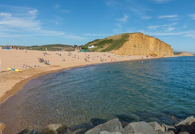 The magnificent, golden cliffs at West Bay