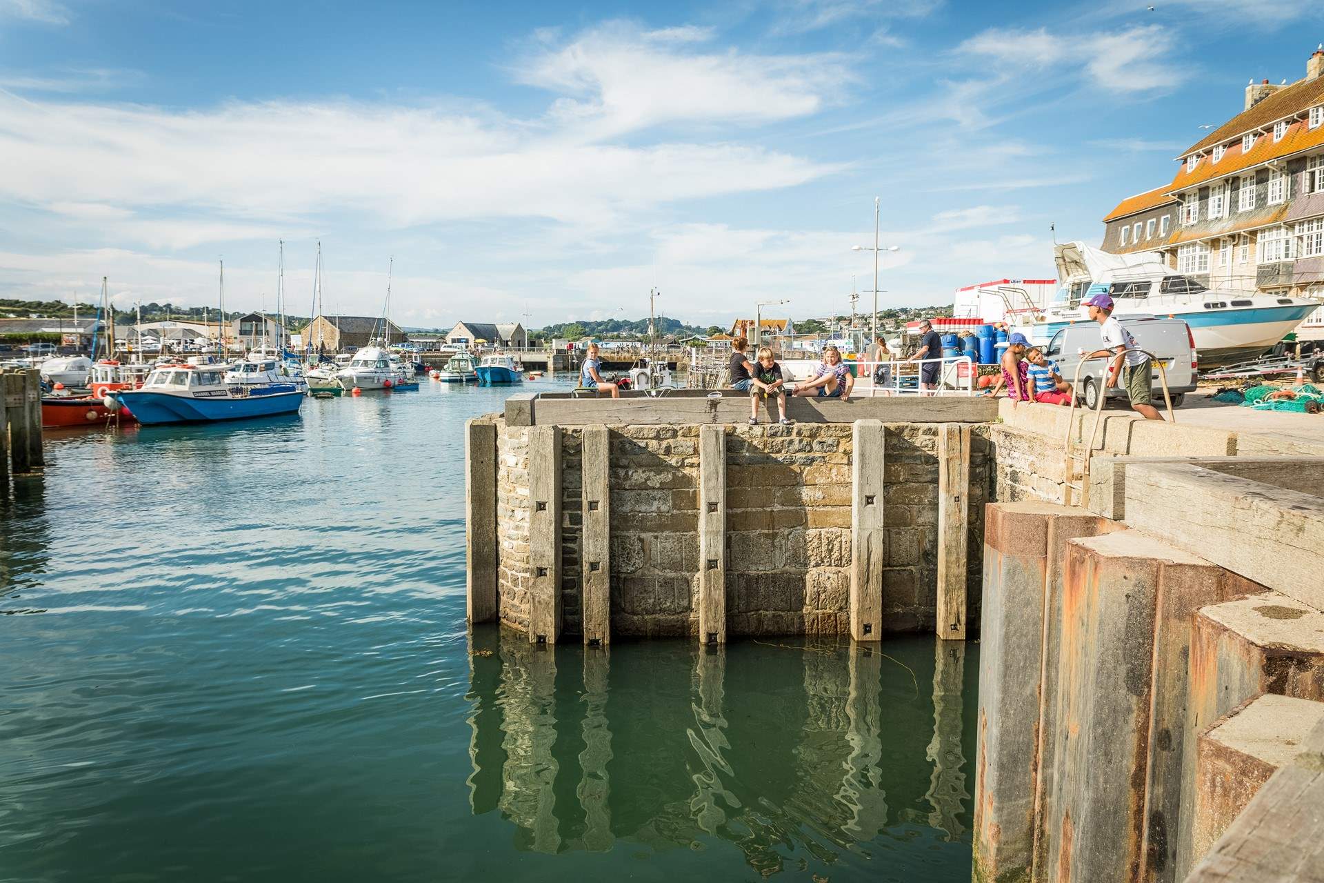 Enjoy fish and chips harbourside.