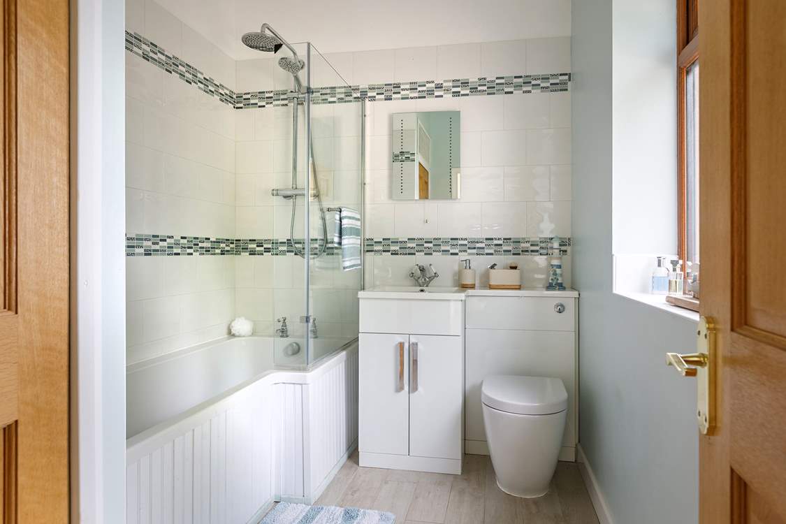 The family bathroom is light and airy.