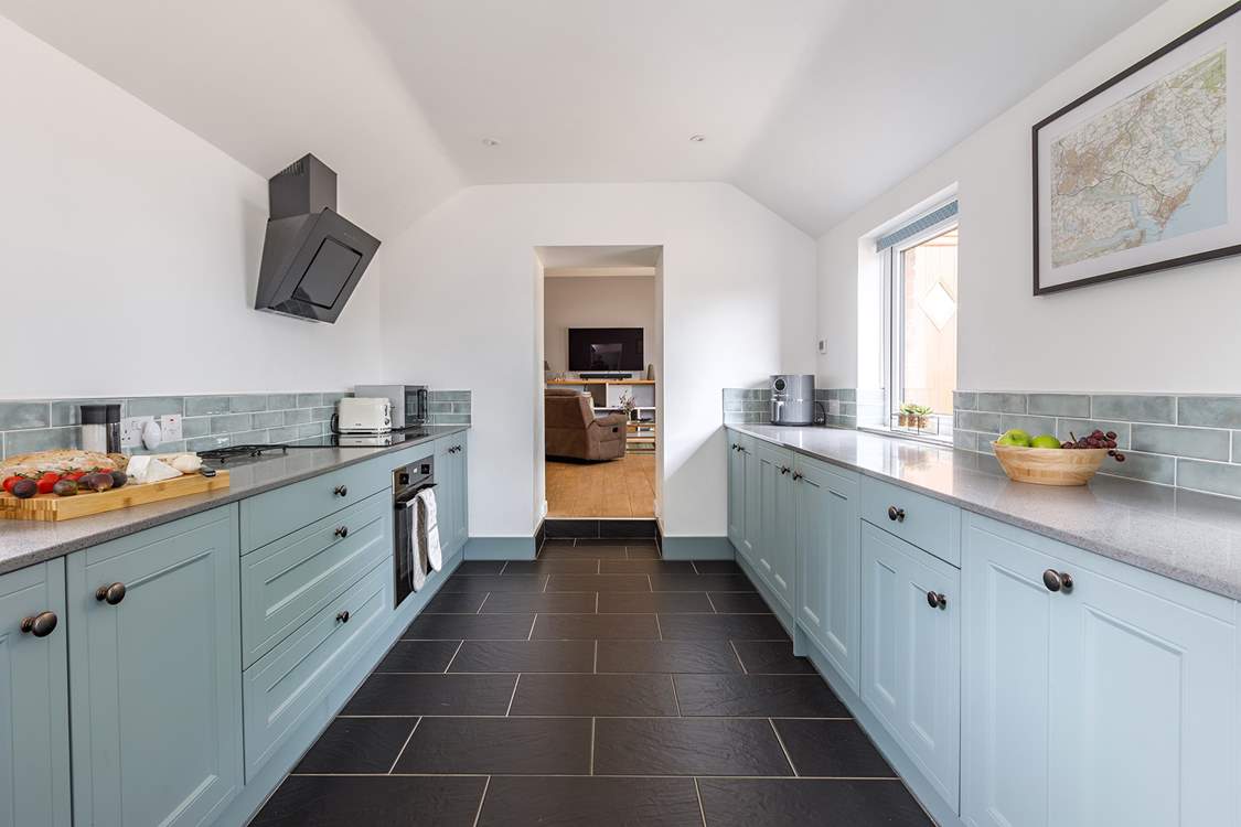 The floodlit kitchen, perfect for conjuring up supper!