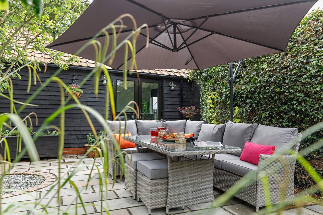 You will have easy access to the hot tub from the private courtyard garden.