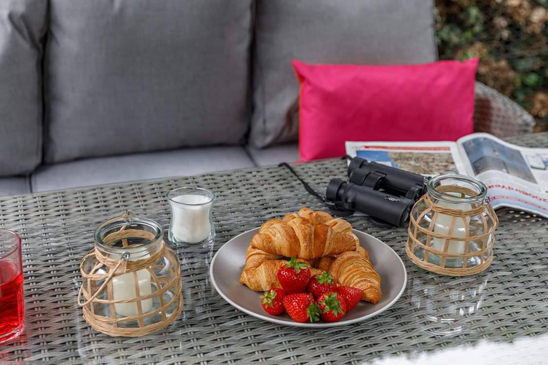 Enjoy breakfast whilst listening to the bird song.