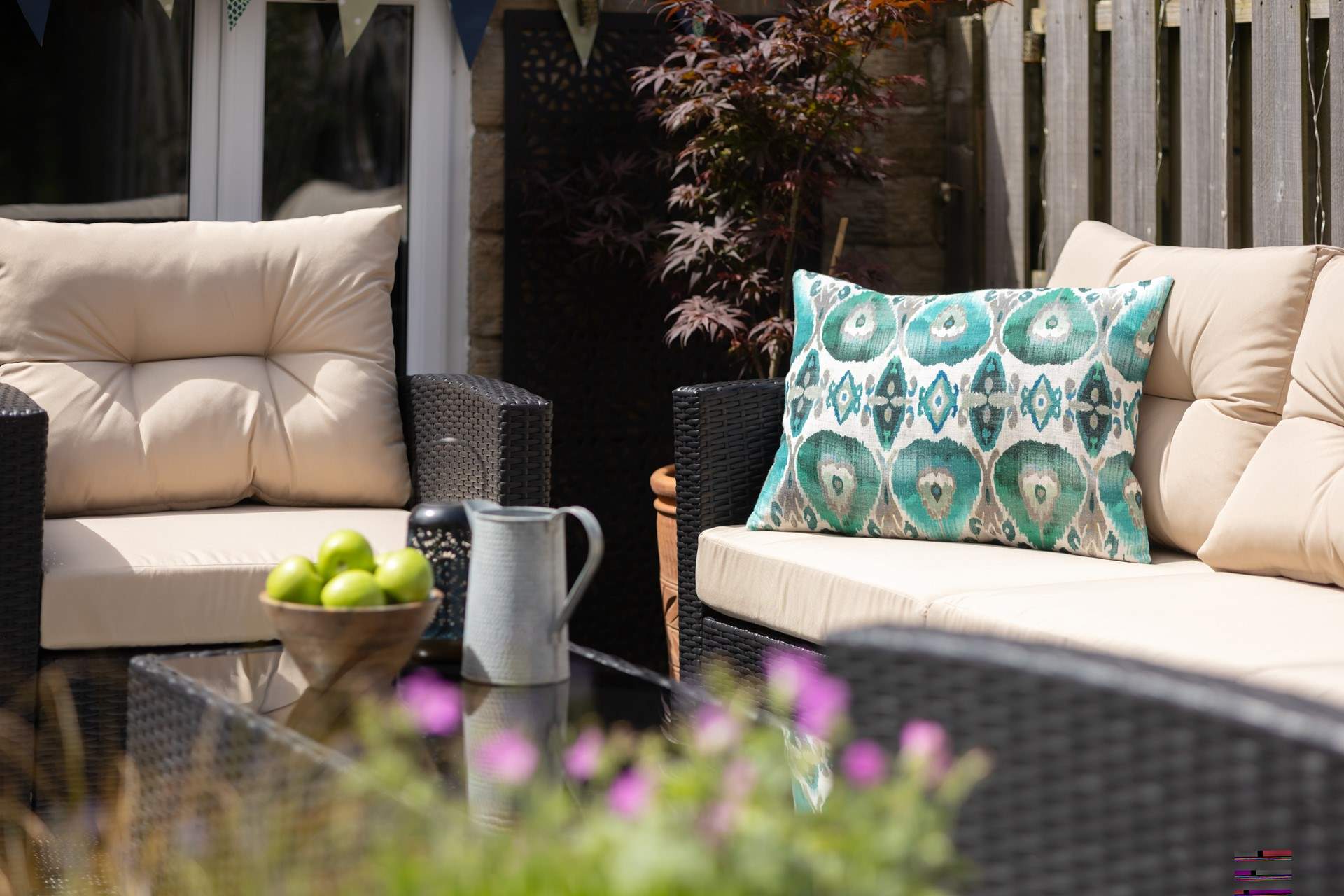 The courtyard patio is perfect for morning coffee or an evening sundowner.