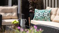 The courtyard patio is perfect for morning coffee or an evening sundowner.