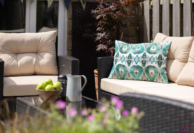 The courtyard patio is perfect for morning coffee or an evening sundowner.