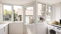A very useful utility-room, perfect for sandy sandals or muddy walking boots. 