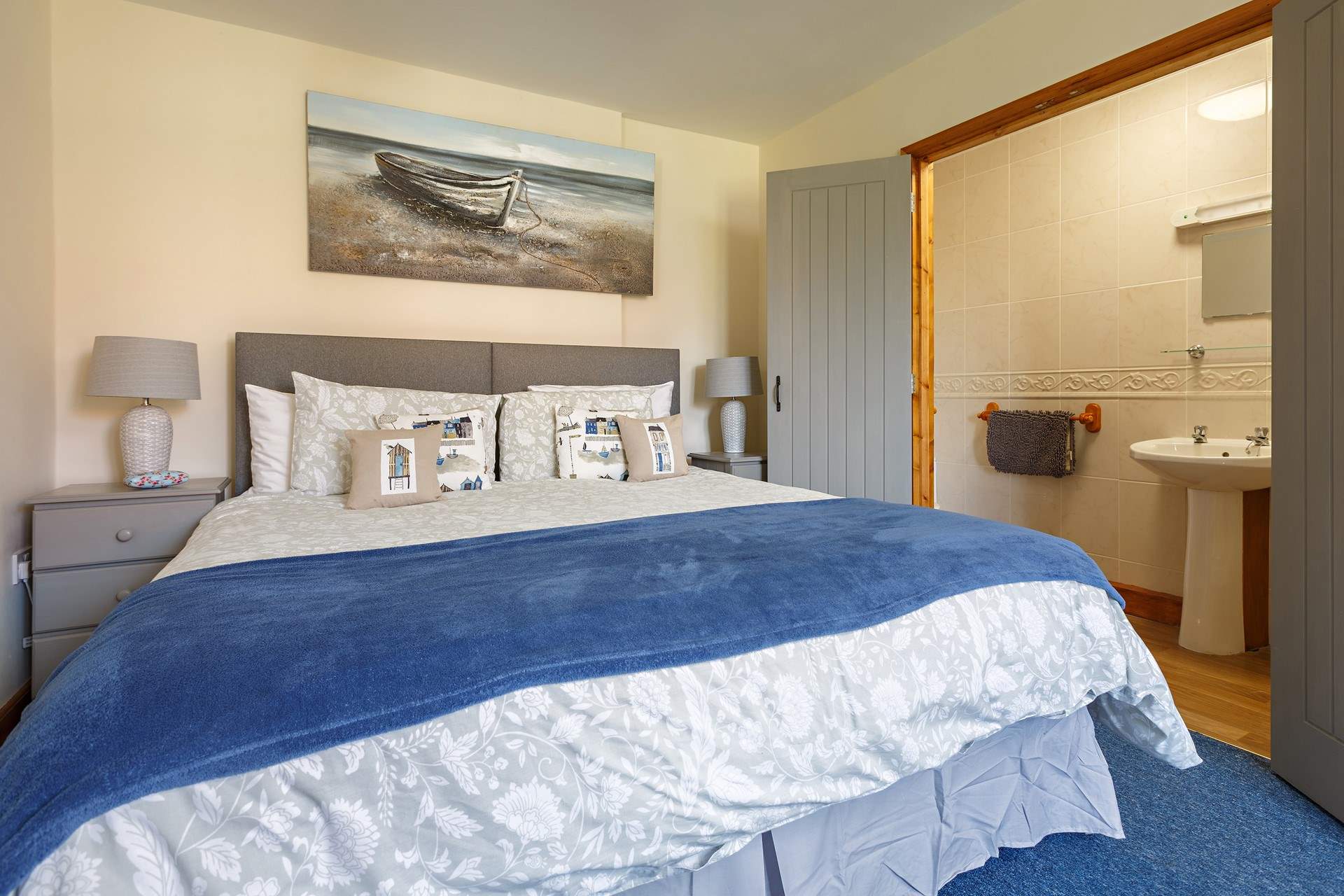 A good night's sleep on your super king bed, the door leads to your 
en-suite shower room.