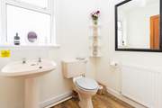 The modern downstairs cloakroom.